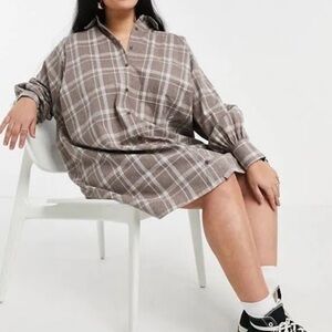 ASOS Curve Oversized Boyfriend Mini Shirt Dress